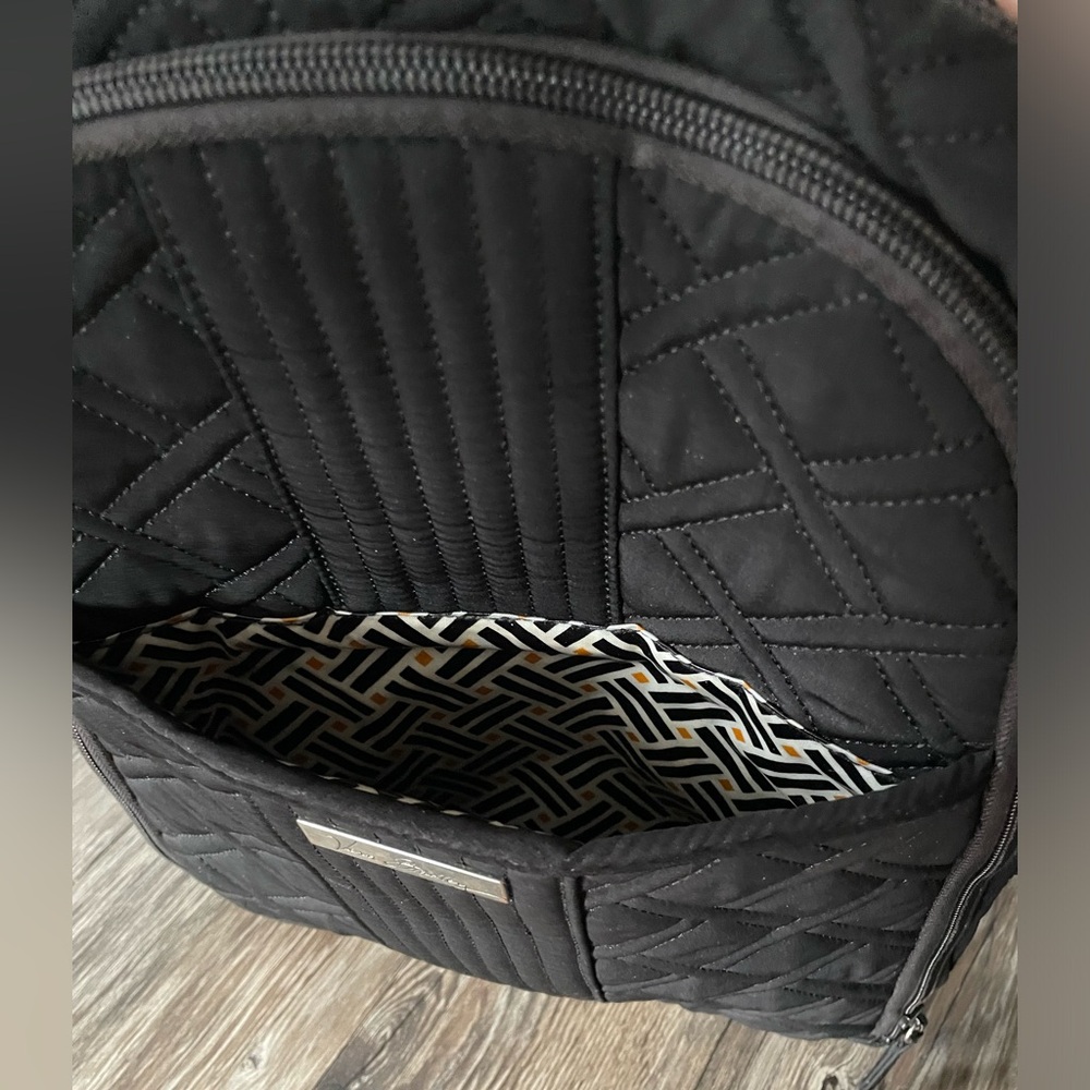 Vera Bradley Stroll Around Baby Backpack Diaper Bag Black Quilted + Changing Pad - Picture 4 of 10